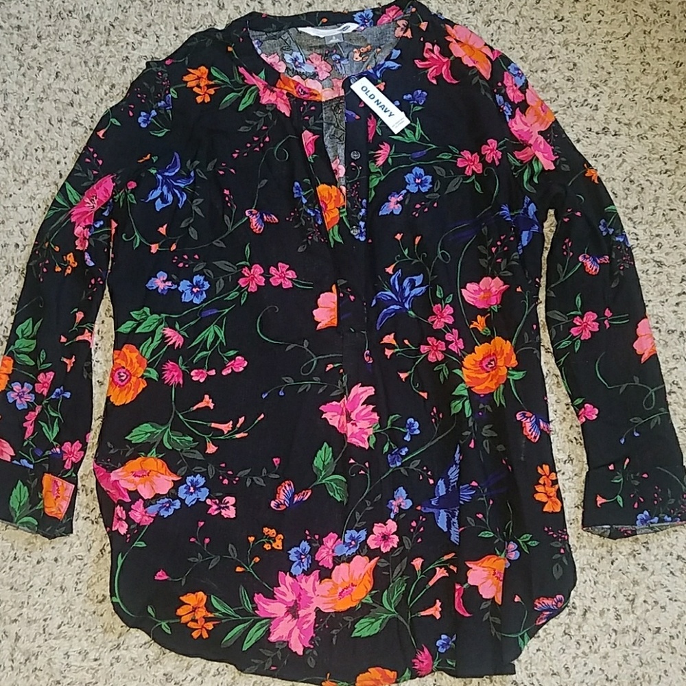 Old Navy Tunic Shirt Floral NWT Large